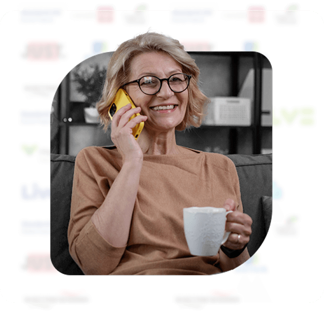 Equity release girl withphone