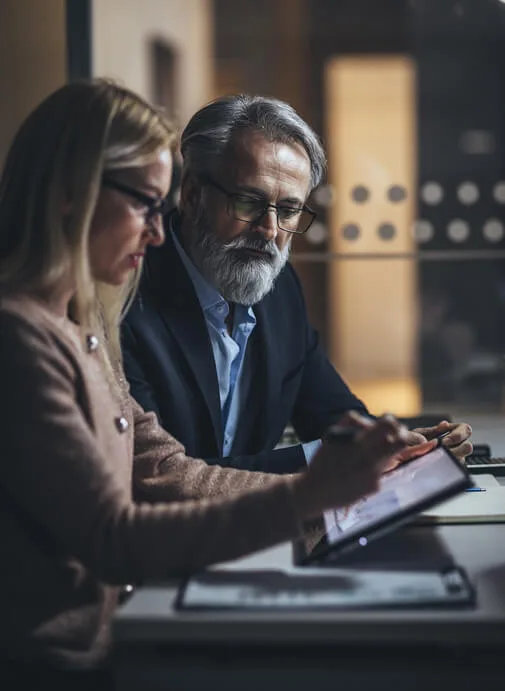 company director and secretary go through reports